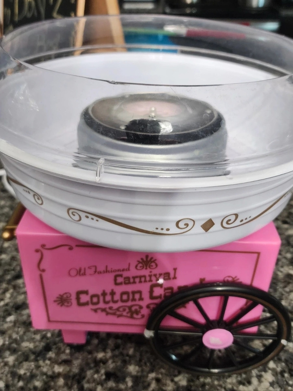 Nostalgia Pink, White and Gold Carnival Cotton Candy Maker